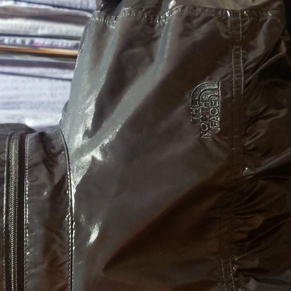 Gorg Northface zip up jacket windbreaker black with pink lining - Picture 10 of 12